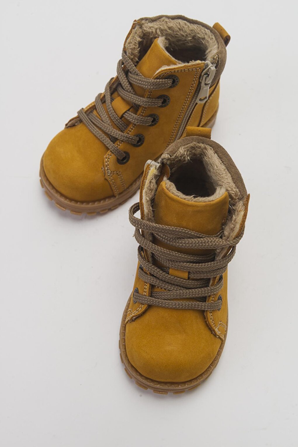 Boy's Yellow Genuine Leather Casual Boots