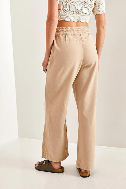 Women's Elastic Waist Palazzo Trousers