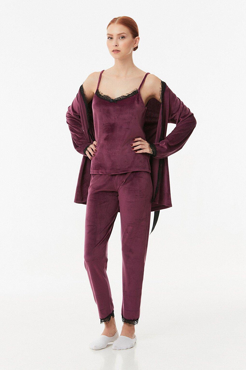 Basic Velvet 3-Piece Pajama Set