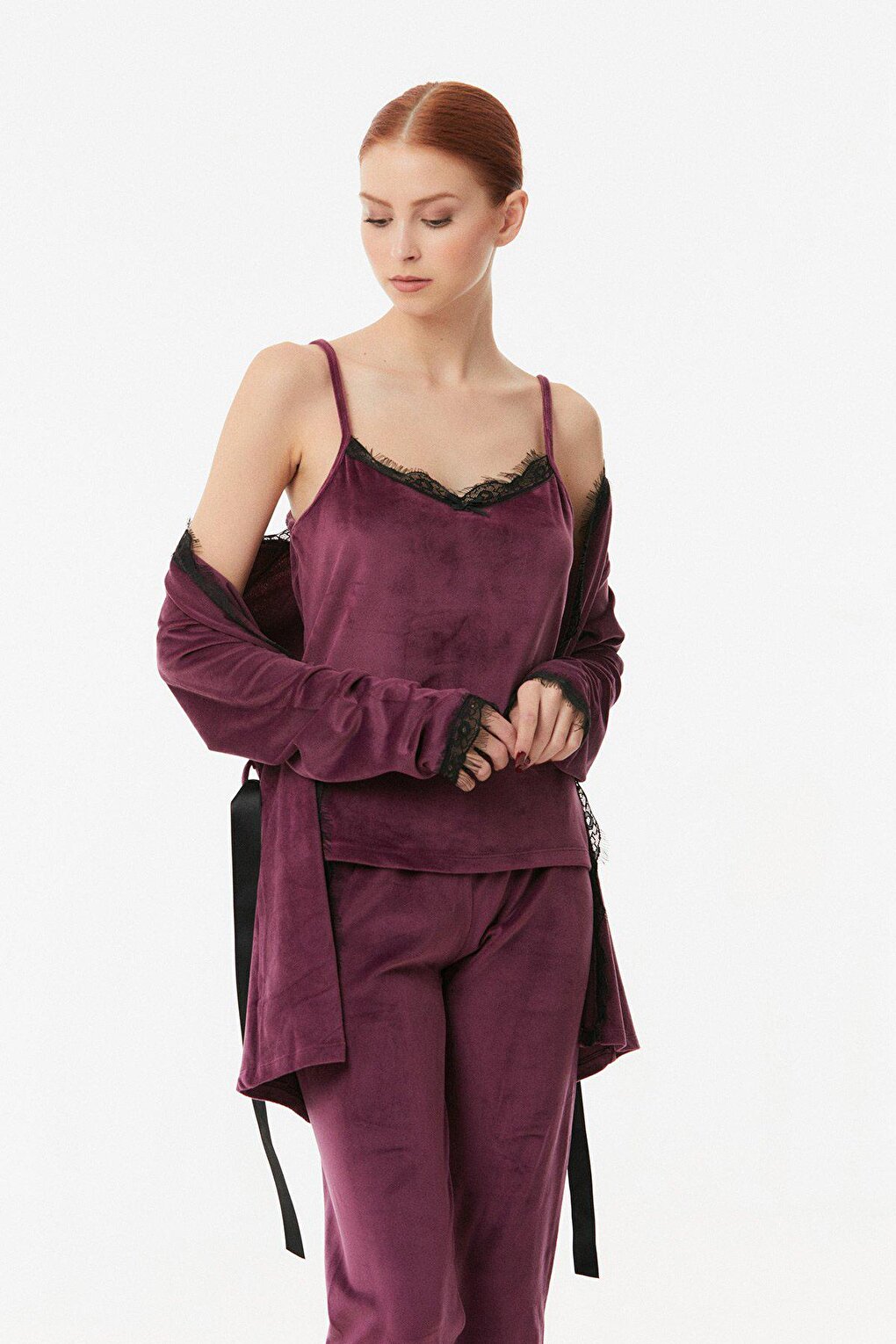 Basic Velvet 3-Piece Pajama Set