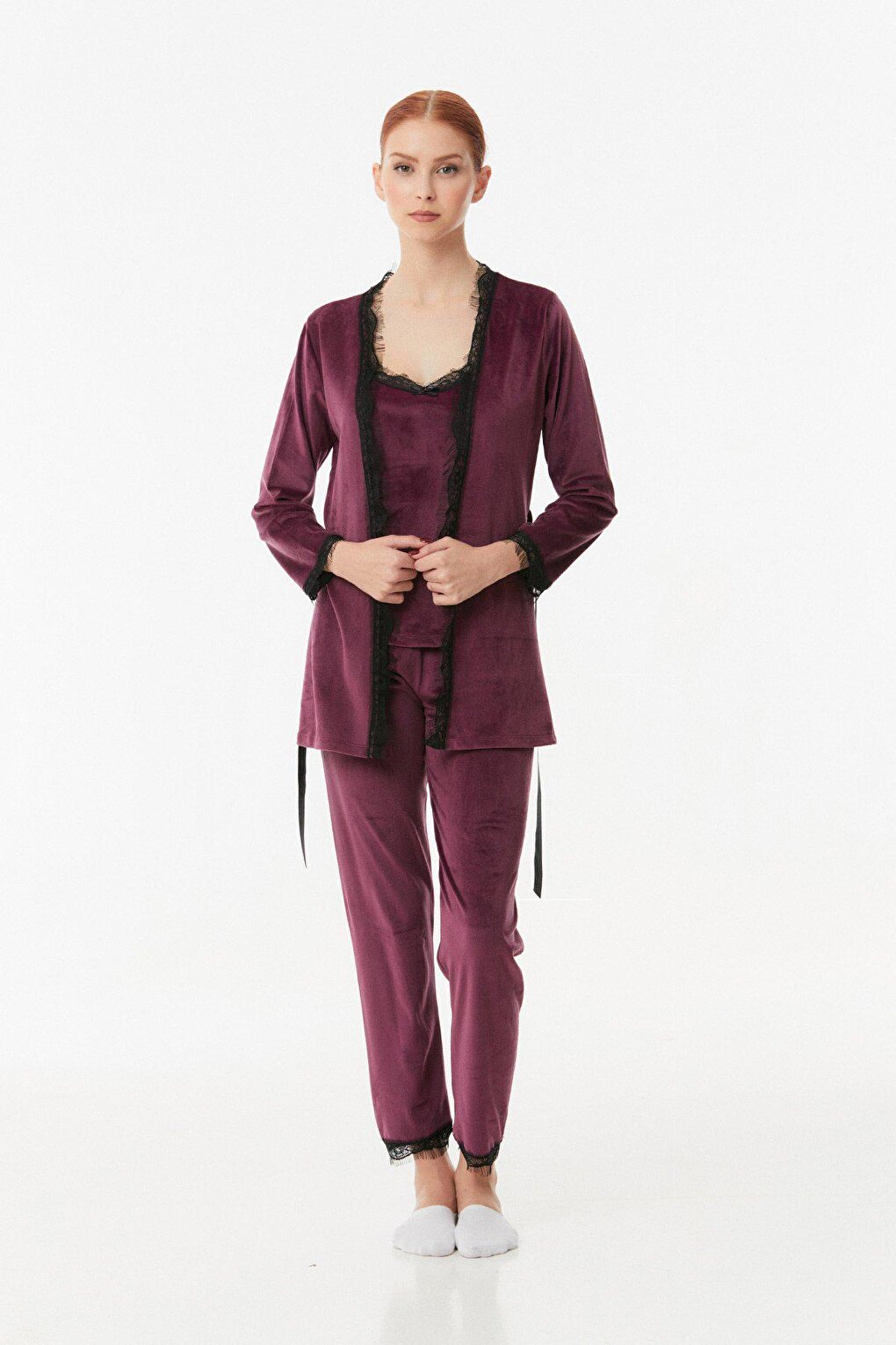 Basic Velvet 3-Piece Pajama Set