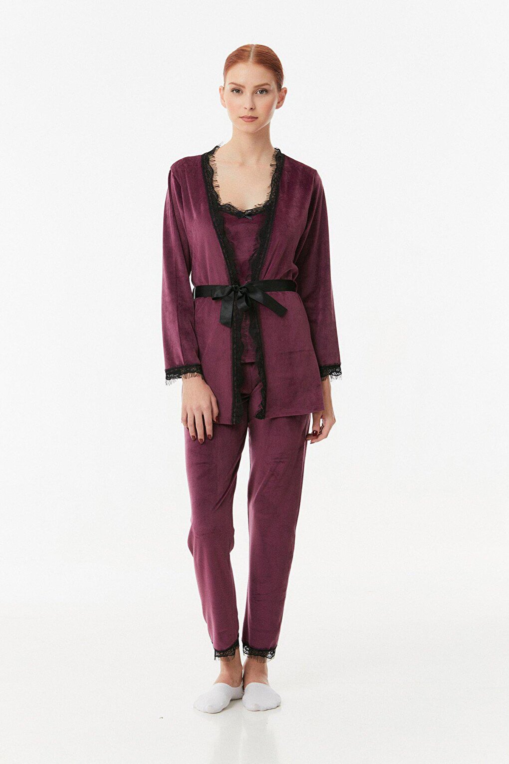 Basic Velvet 3-Piece Pajama Set