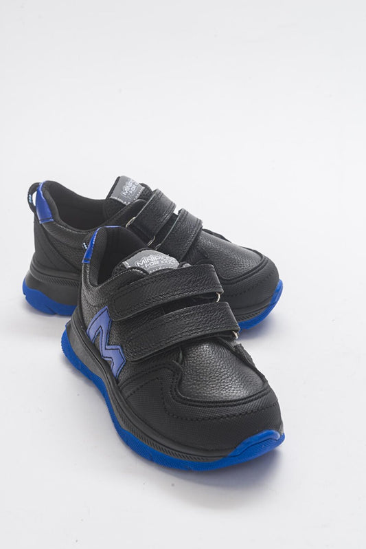 Boy's Black Genuine Leather Anatomical Casual Shoes