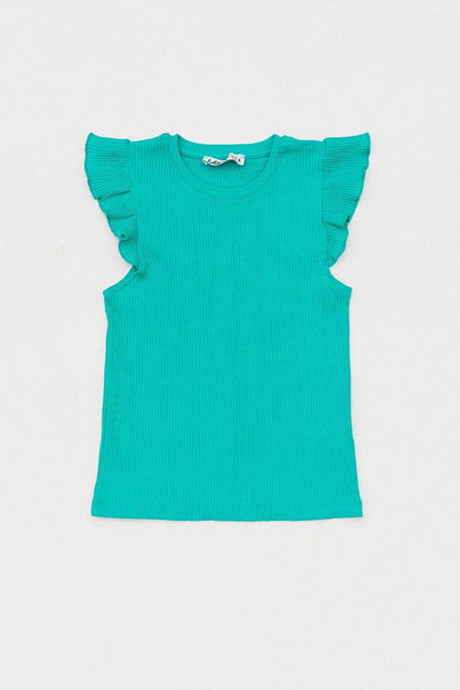 Girls' Bodysuit with Ruffled Sleeves