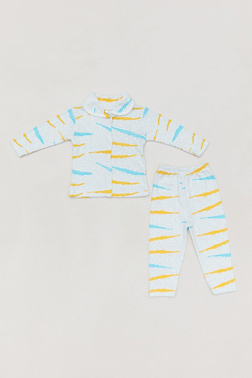 Printed Baby Collar Unisex Children's Pajama Set