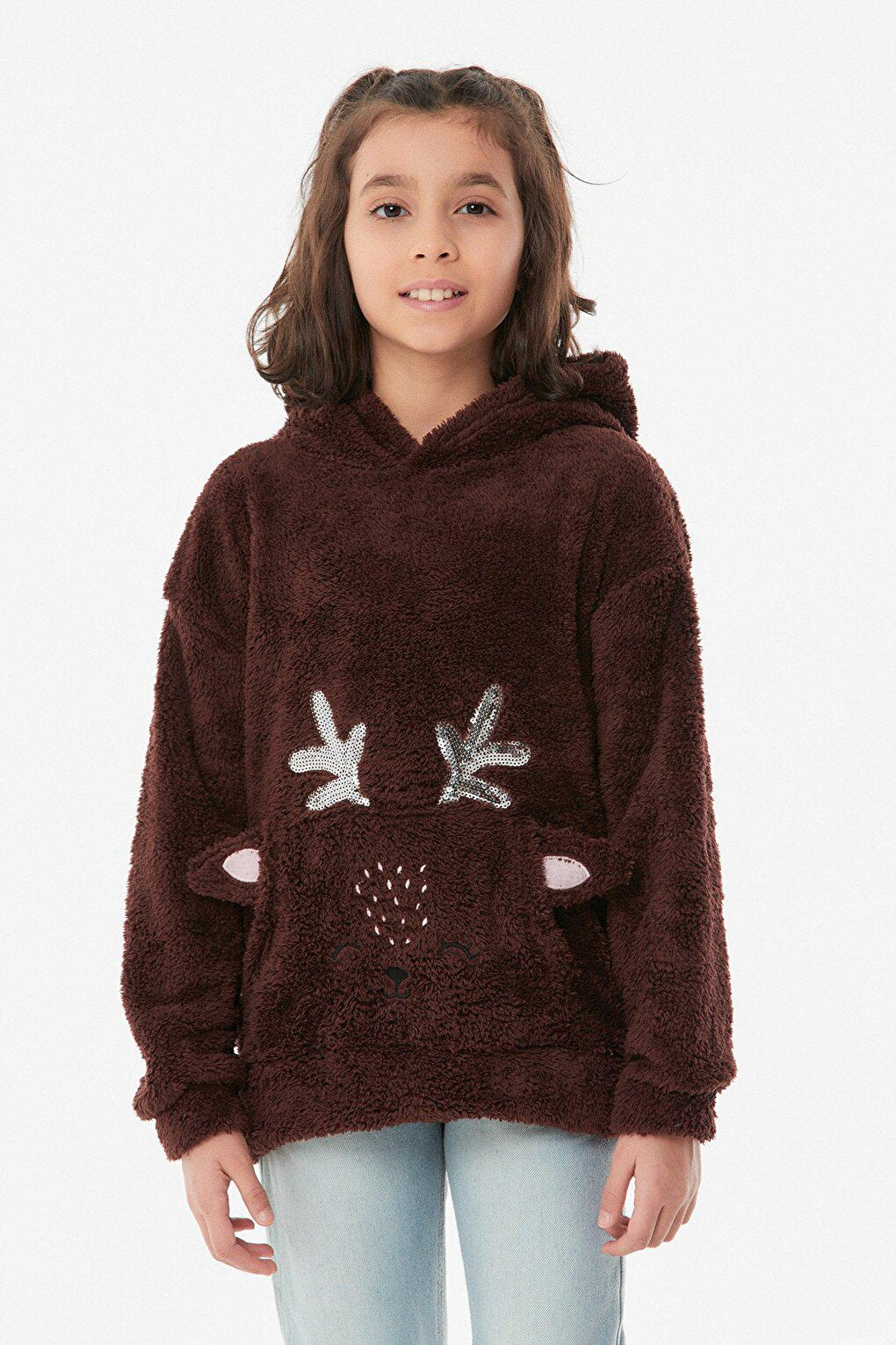 Sequined Embroidered Girls Sweatshirt