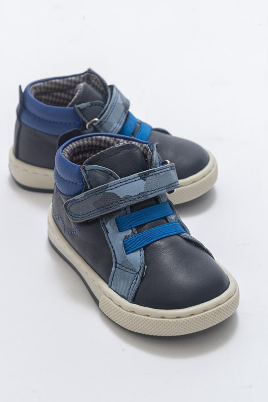 Boy's Navy Blue Genuine Leather Anatomical Daily Boots