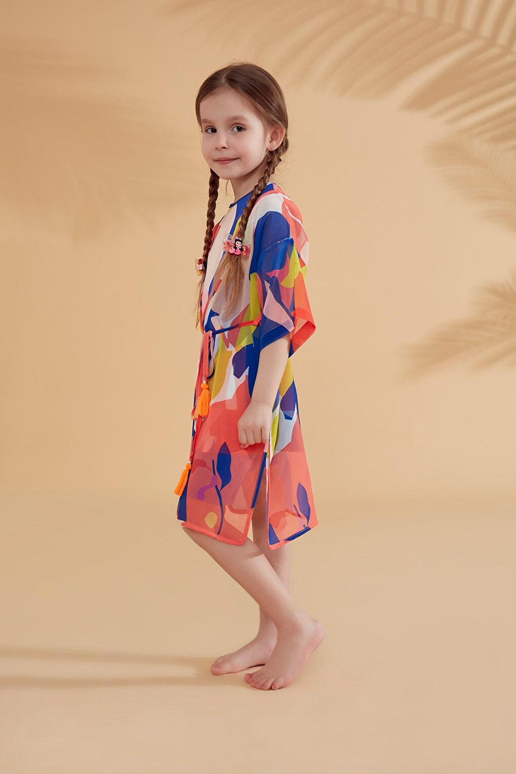 Children's Patterned Colorful Kimono Kaftan P2331