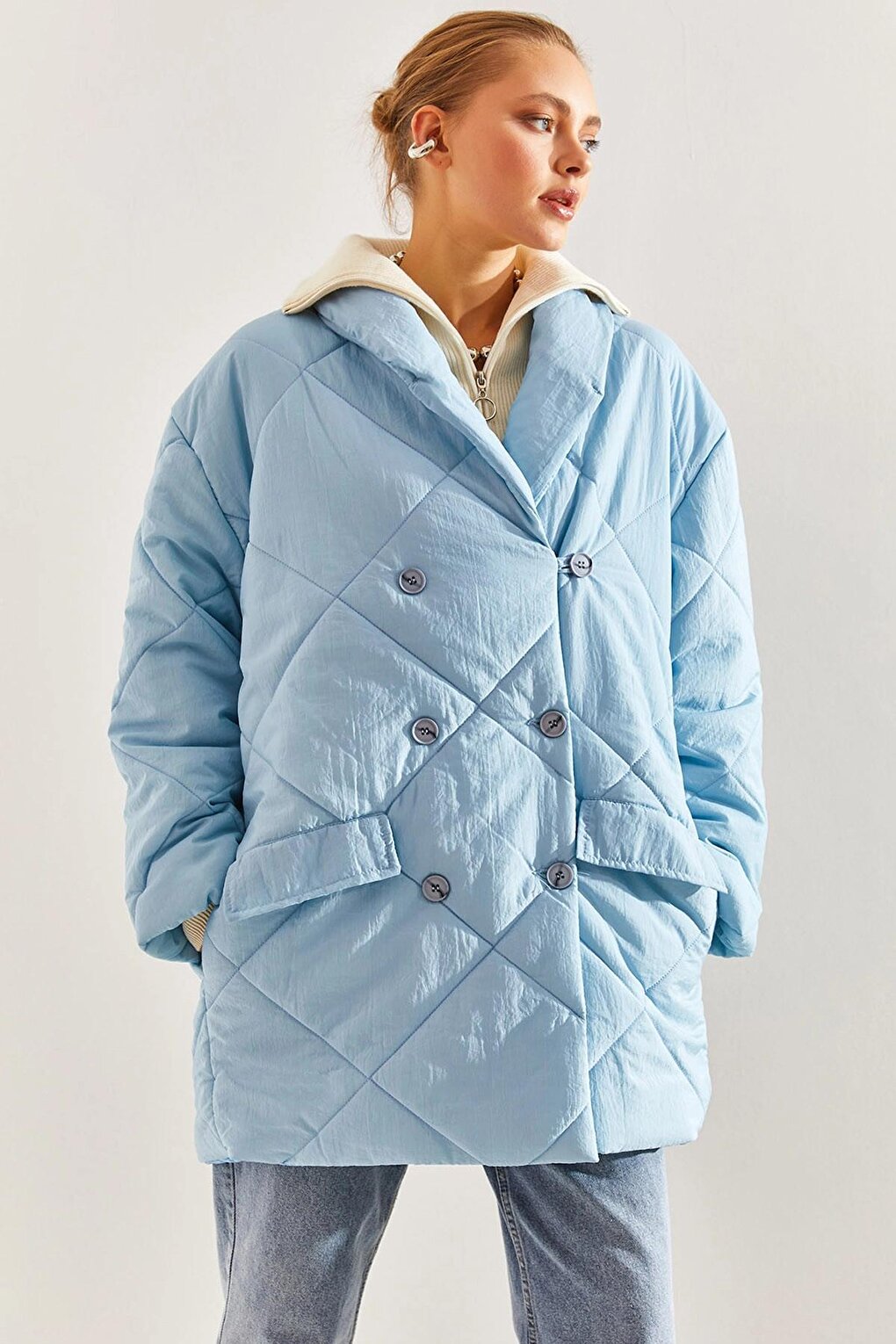 Women's Buttoned Oversize Puffer Coat