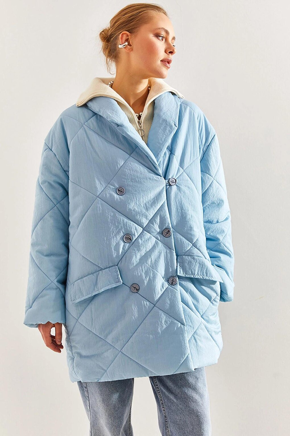 Women's Buttoned Oversize Puffer Coat