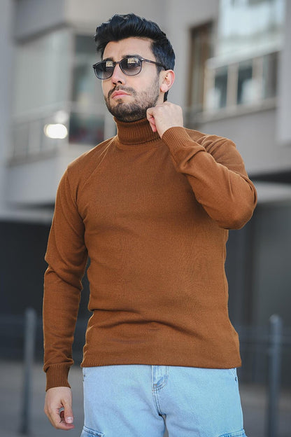 Cotton Slim Fit Men's Full Turtleneck Sweater