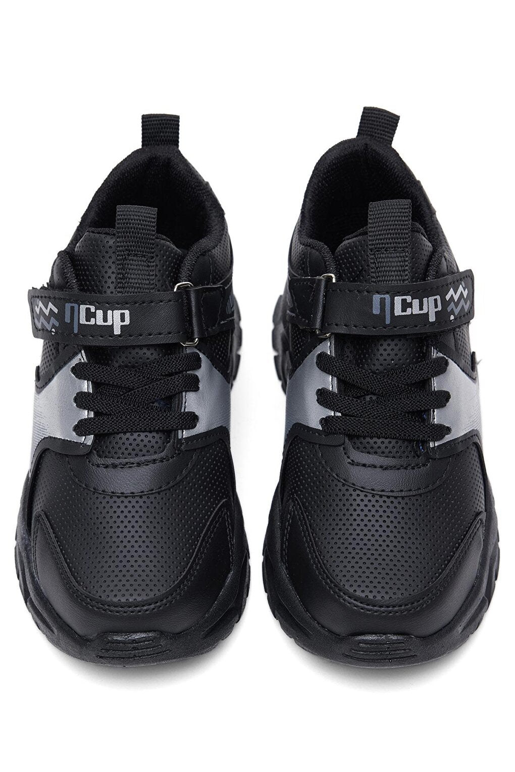 Children's Unisex Black Smoked Comfortable Velcro Sports Shoes