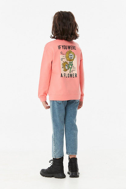 Front and Back Printed Girl's Sweatshirt