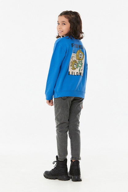 Front and Back Printed Girl's Sweatshirt