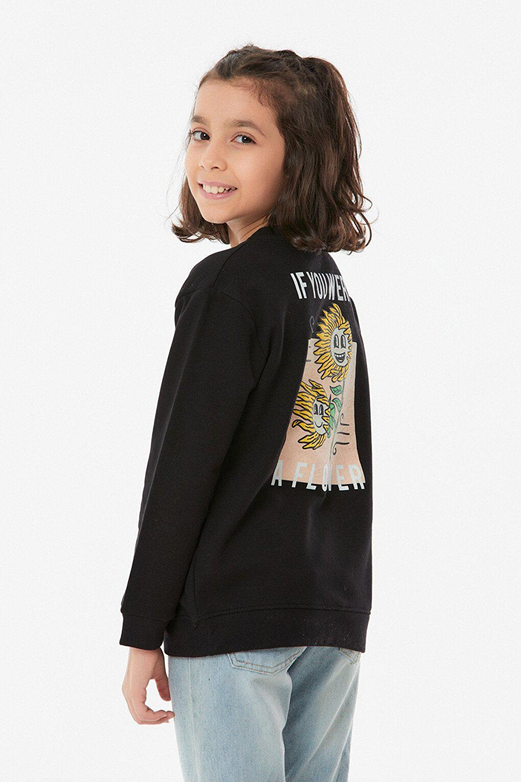 Front and Back Printed Girl's Sweatshirt