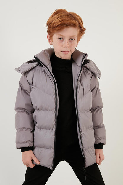 Plush Lined Removable Hooded Winter Coat with Pockets 5761587