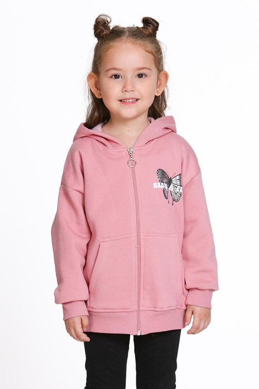 Girl's Pomegranate Blossom Cosmie Dreamer Print Zippered Sweatshirt