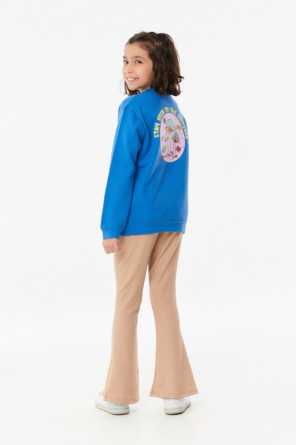 Printed Crew Neck Girl's Sweatshirt