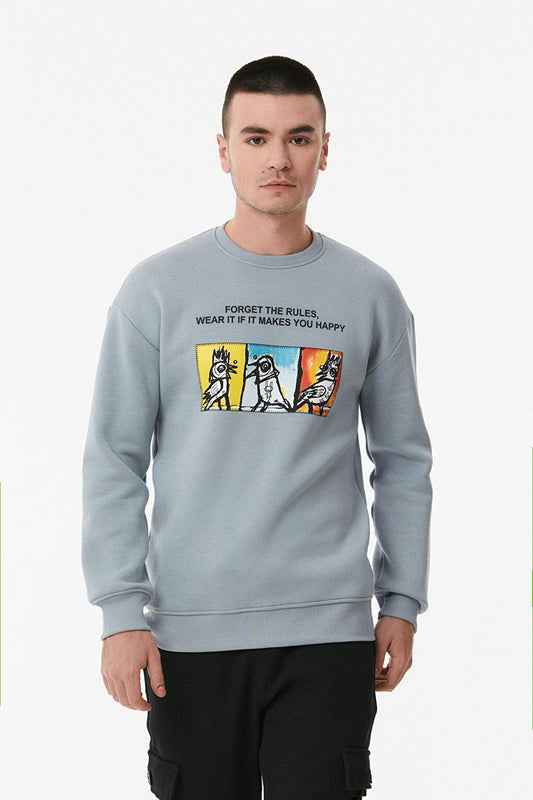 Printed Crew Neck Sweatshirt