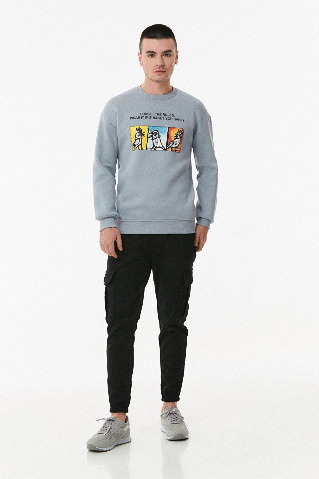 Printed Crew Neck Sweatshirt