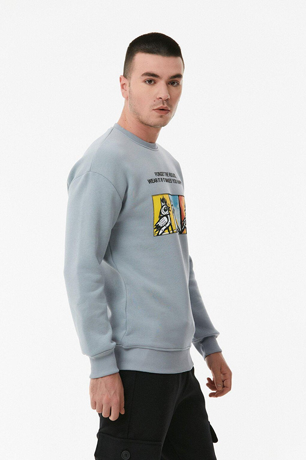 Printed Crew Neck Sweatshirt