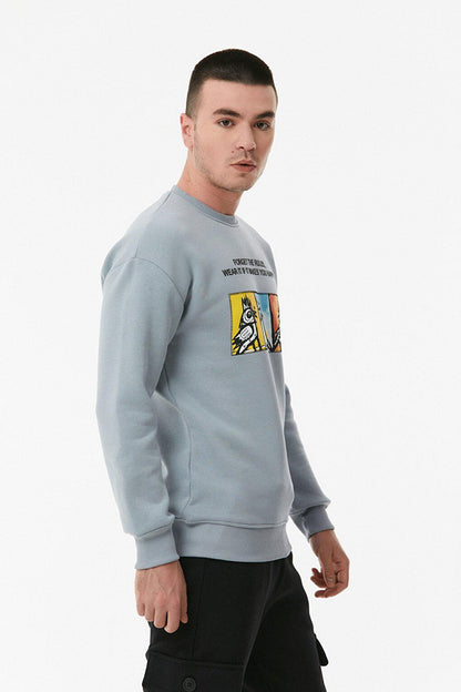 Printed Crew Neck Sweatshirt