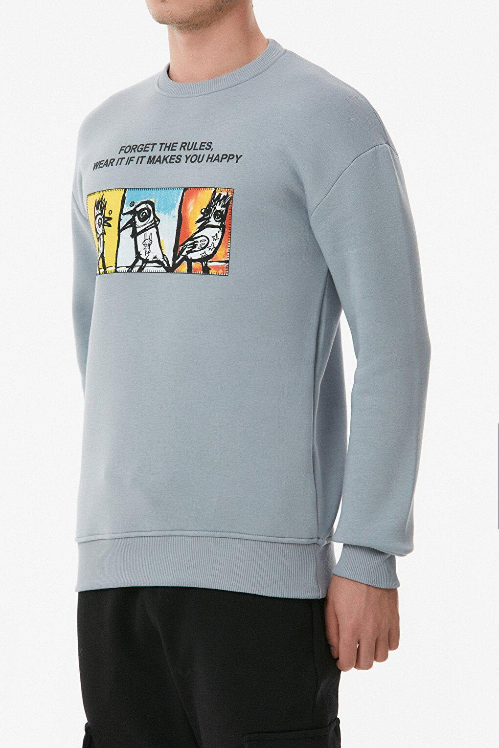 Printed Crew Neck Sweatshirt