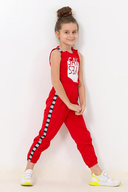 Girl's Snap Jumpsuit 5-12 Years 13963