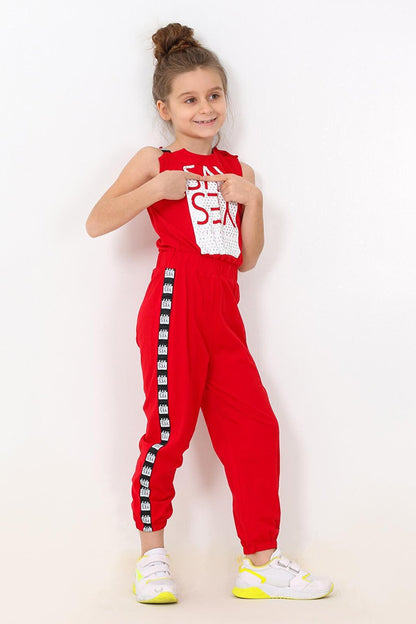 Girl's Snap Jumpsuit 5-12 Years 13963