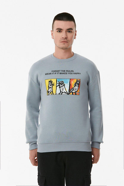 Printed Crew Neck Sweatshirt