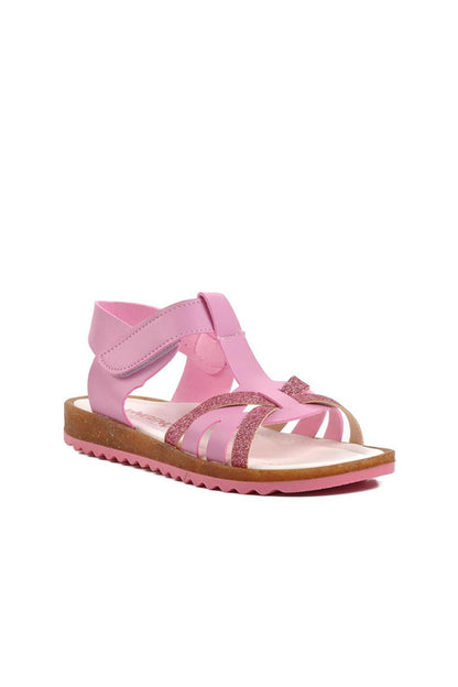 Şng 22Y07-F Pink Glitter Girls Sandals