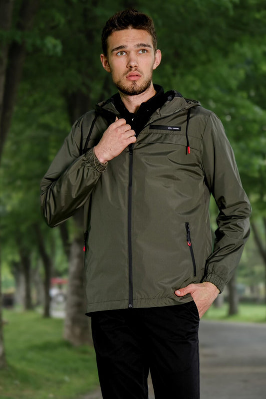 Hooded Raincoat with Elastic Sleeves PLDP 2900