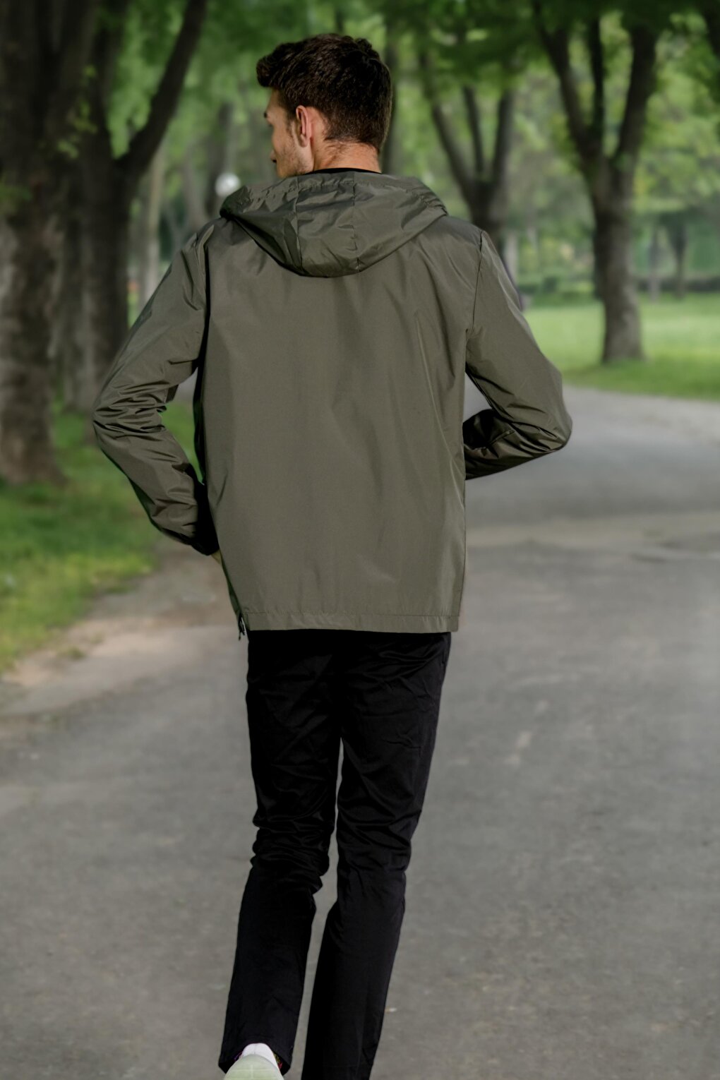 Style Combination Sleeve Elastic Hooded Raincoat PLDP 2900