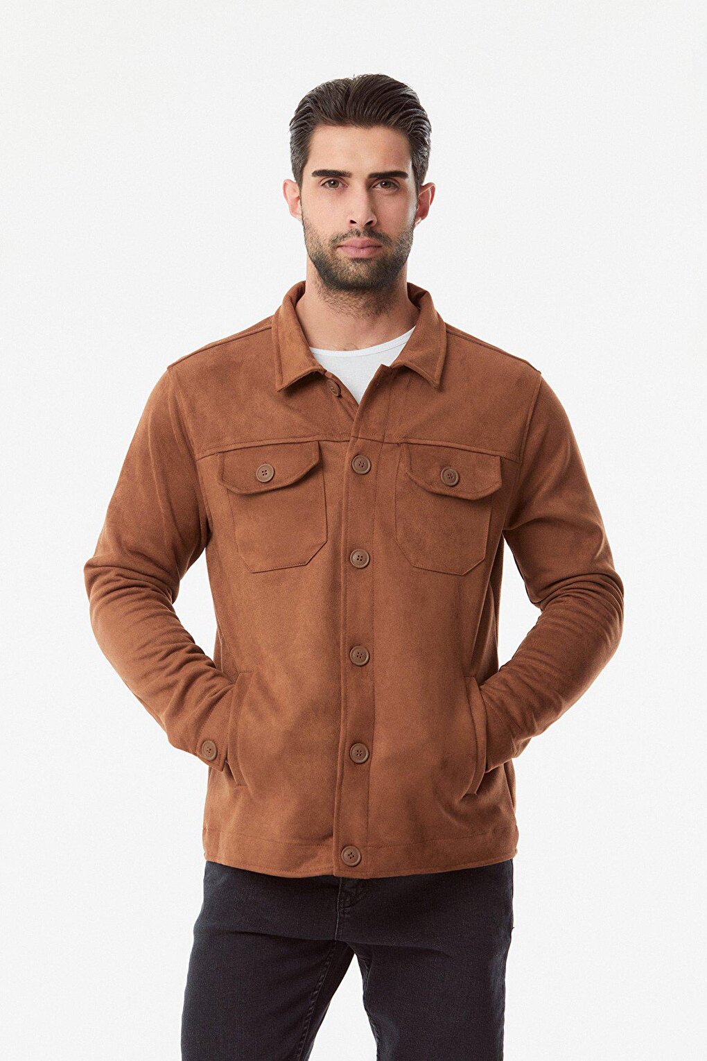 Suede Double Pocket Jacket