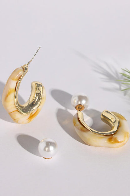 Acrylic Pearl Caramio Earrings