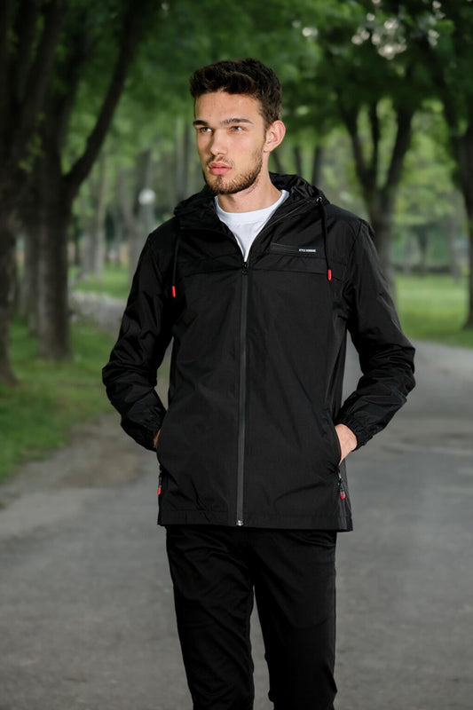 Style Combination Sleeve Elastic Hooded Raincoat PLDP 2900