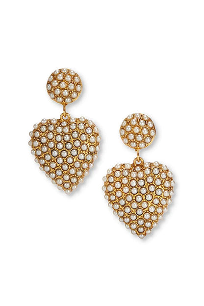 Amelie Elegant Heart Earrings with Pearls