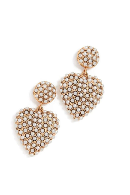 Amelie Elegant Heart Earrings with Pearls