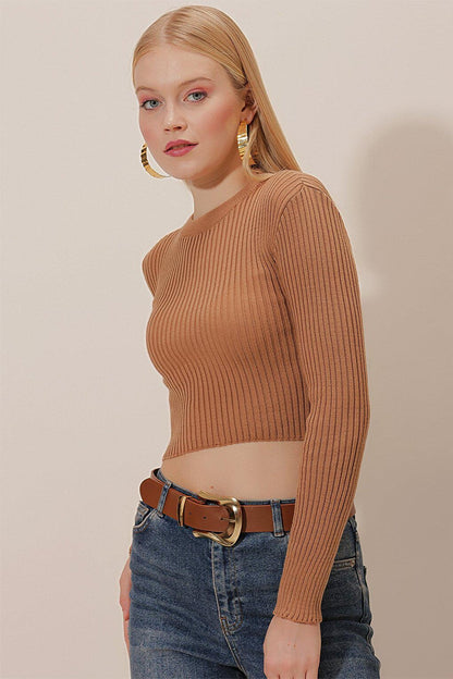 Long Sleeve Bagel Collar Knitwear BLOUSE