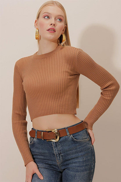 Long Sleeve Bagel Collar Knitwear BLOUSE