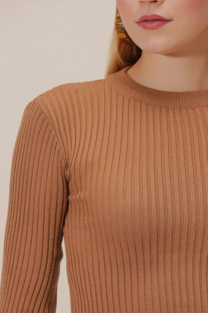 Long Sleeve Bagel Collar Knitwear BLOUSE