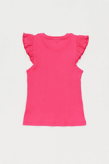 Girls' Bodysuit with Ruffled Sleeves