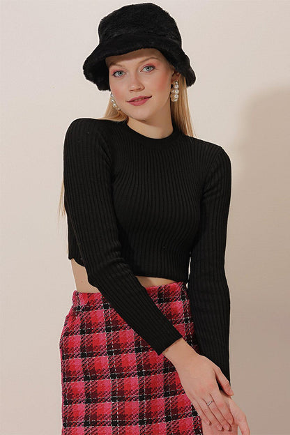 Long Sleeve Bagel Collar Knitwear BLOUSE