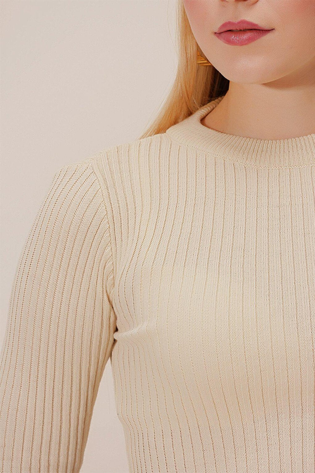 Long Sleeve Bagel Collar Knitwear BLOUSE