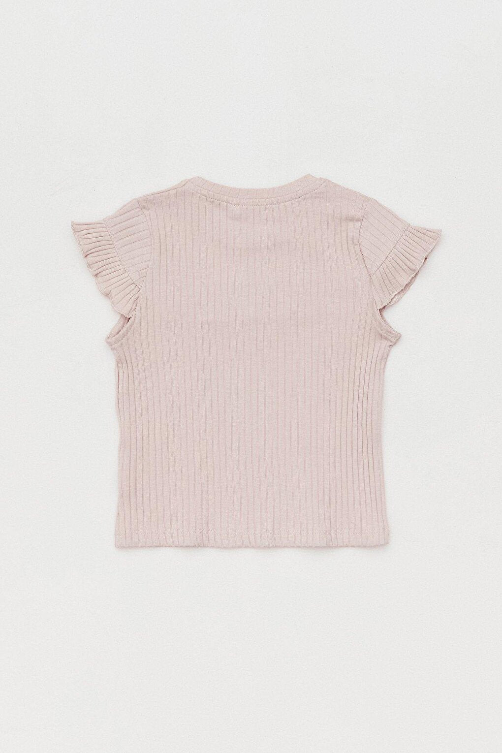 Ribbed Front Ruffle Girls Bodysuit