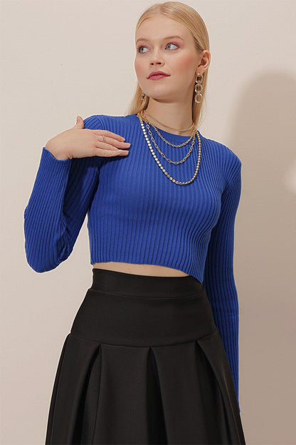 Long Sleeve Bagel Collar Knitwear BLOUSE