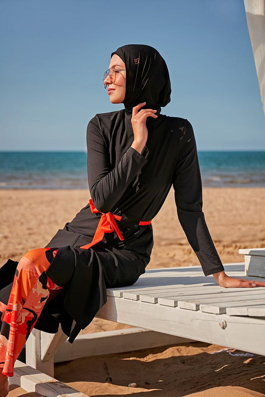 Black Fully Covered Hijab Swimsuit M2311