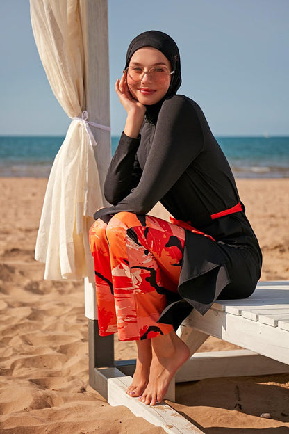 Black Fully Covered Hijab Swimsuit M2311