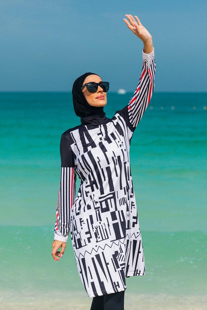 Black Fully Covered Hijab Swimsuit M2302