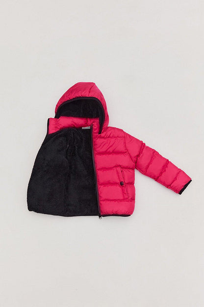 Unisex Children's Puffer Coat with Hooded Zipper